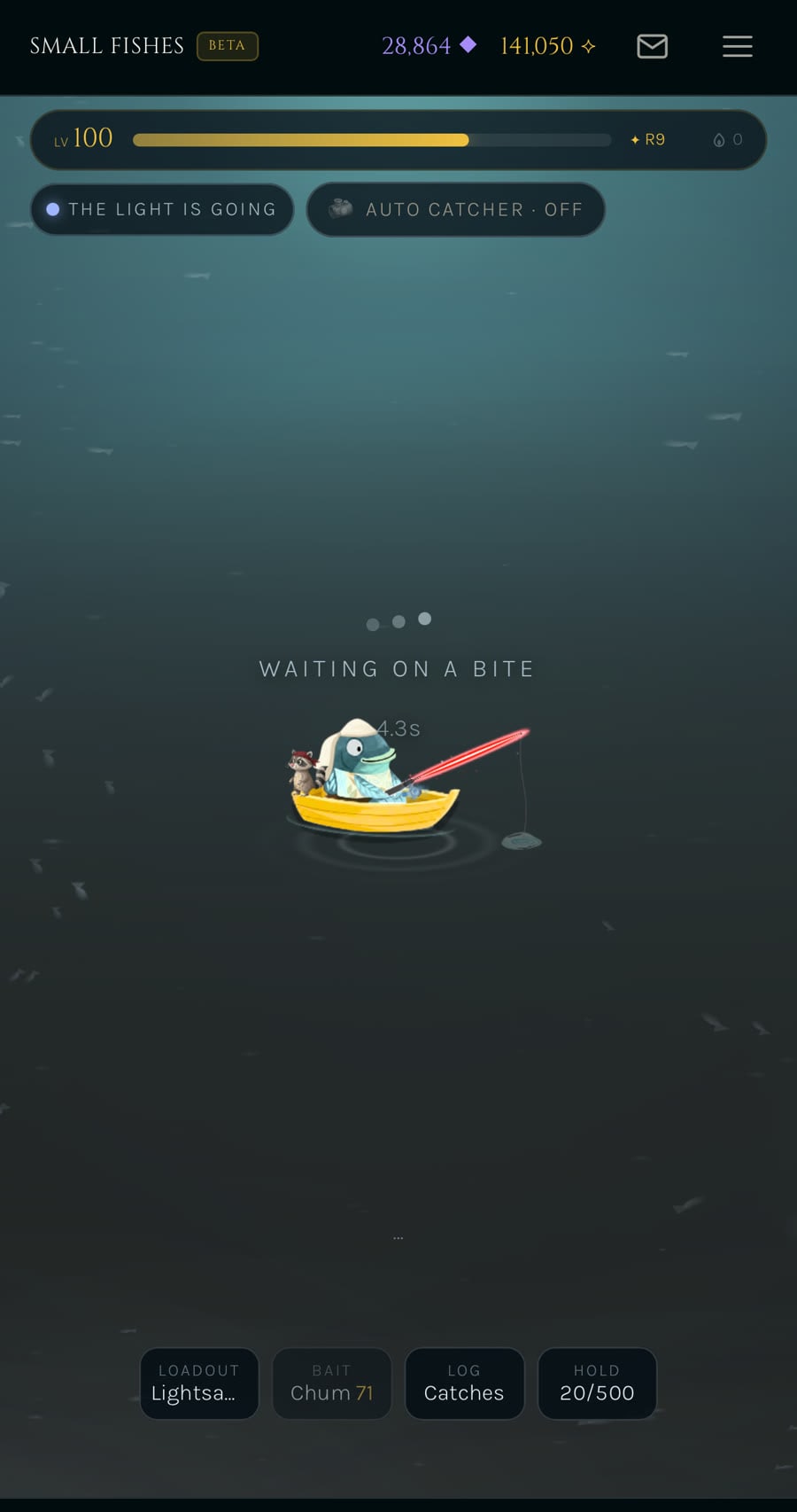 The rowboat, the parrot, and a line in the water